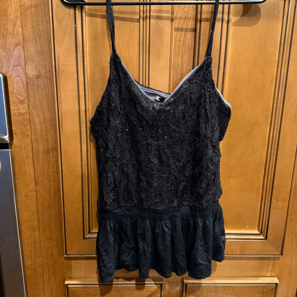 Express Black Textured Women's Blouse